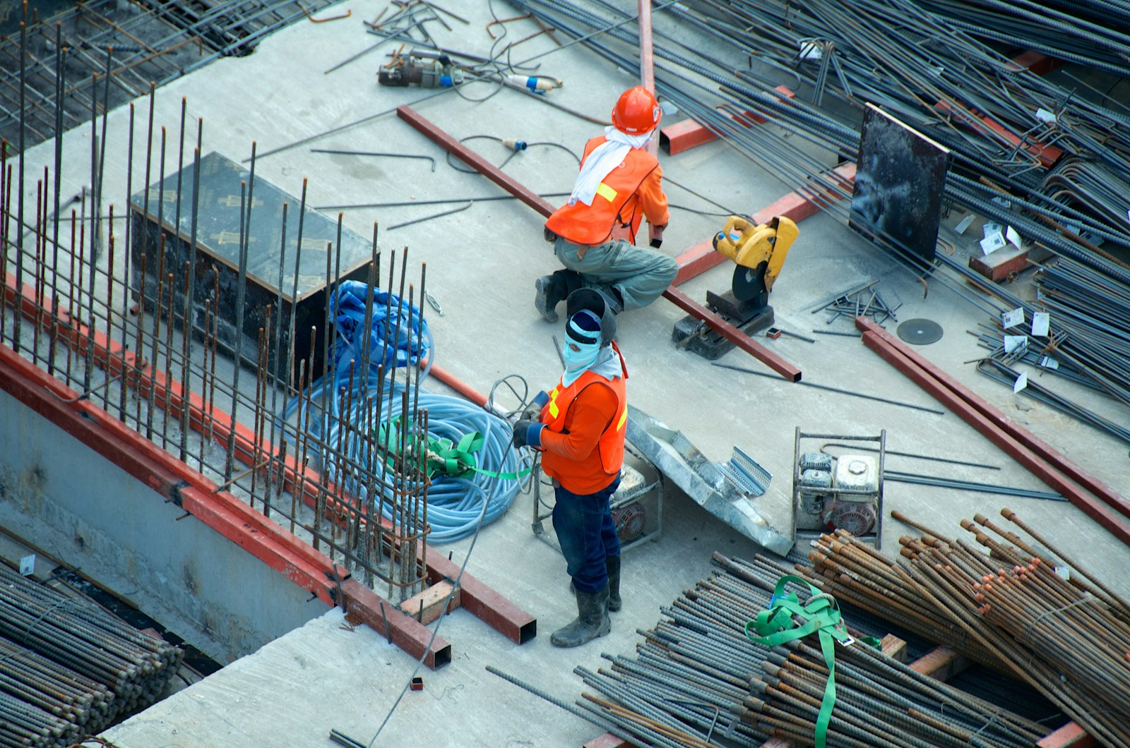 Construction team working on the structure of a property project
